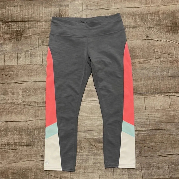 Athleta - Sonar Colorblock Leggings - Grey/Blue/White/Peach - Size Small - Picture 2 of 11